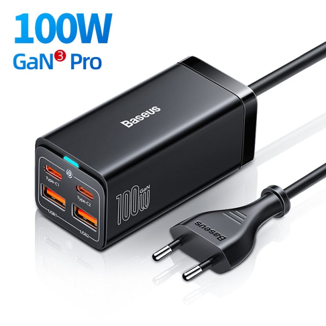 CHARGER GaN 100W / 65W Desktop Charger Quick Charge 4.0 QC 3.0 PD USB-C Type C USB Fast Charging For MacBook Samsung iPhone Laptop