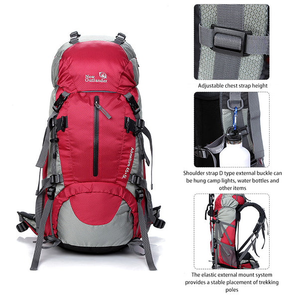 detail - MERRIC 50 Internal Frame Backpack - red - external mount system