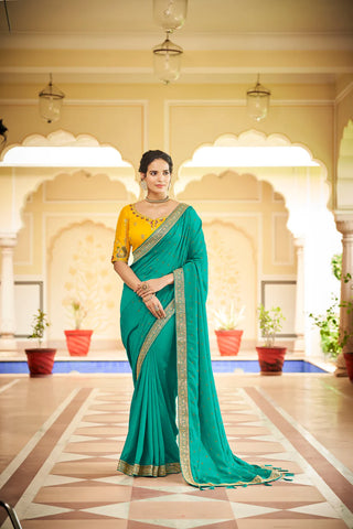 Peacock green saree