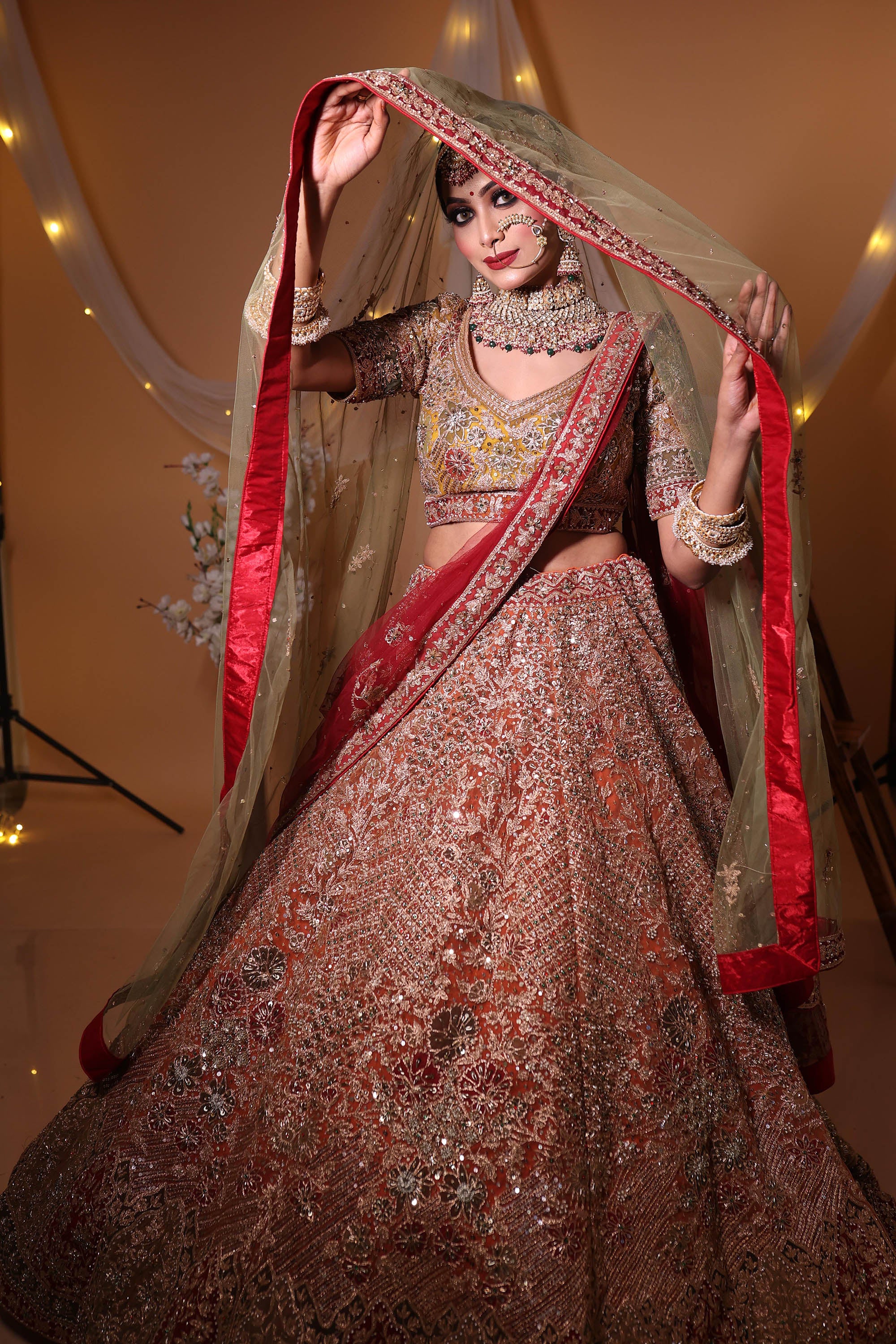 Burnt Orange Lehenga Set – Ejaaz Couture