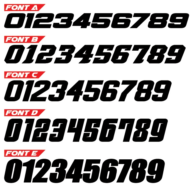 Old School Racing Number Fonts