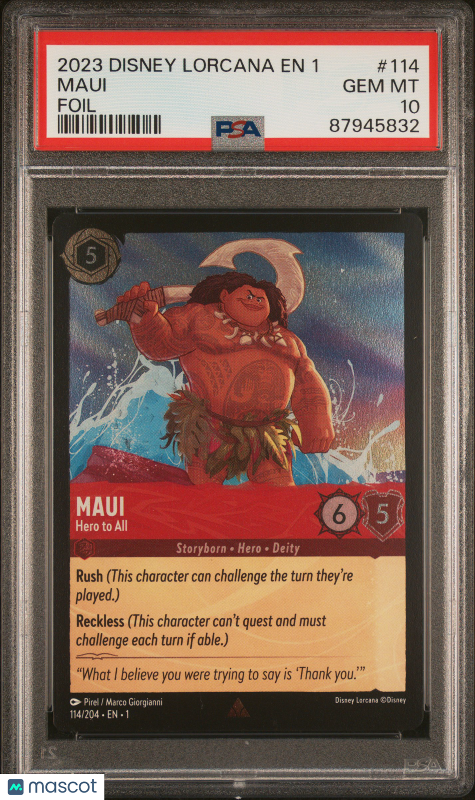 2023 Disney Lorcana TCG Maui #114 PSA 10