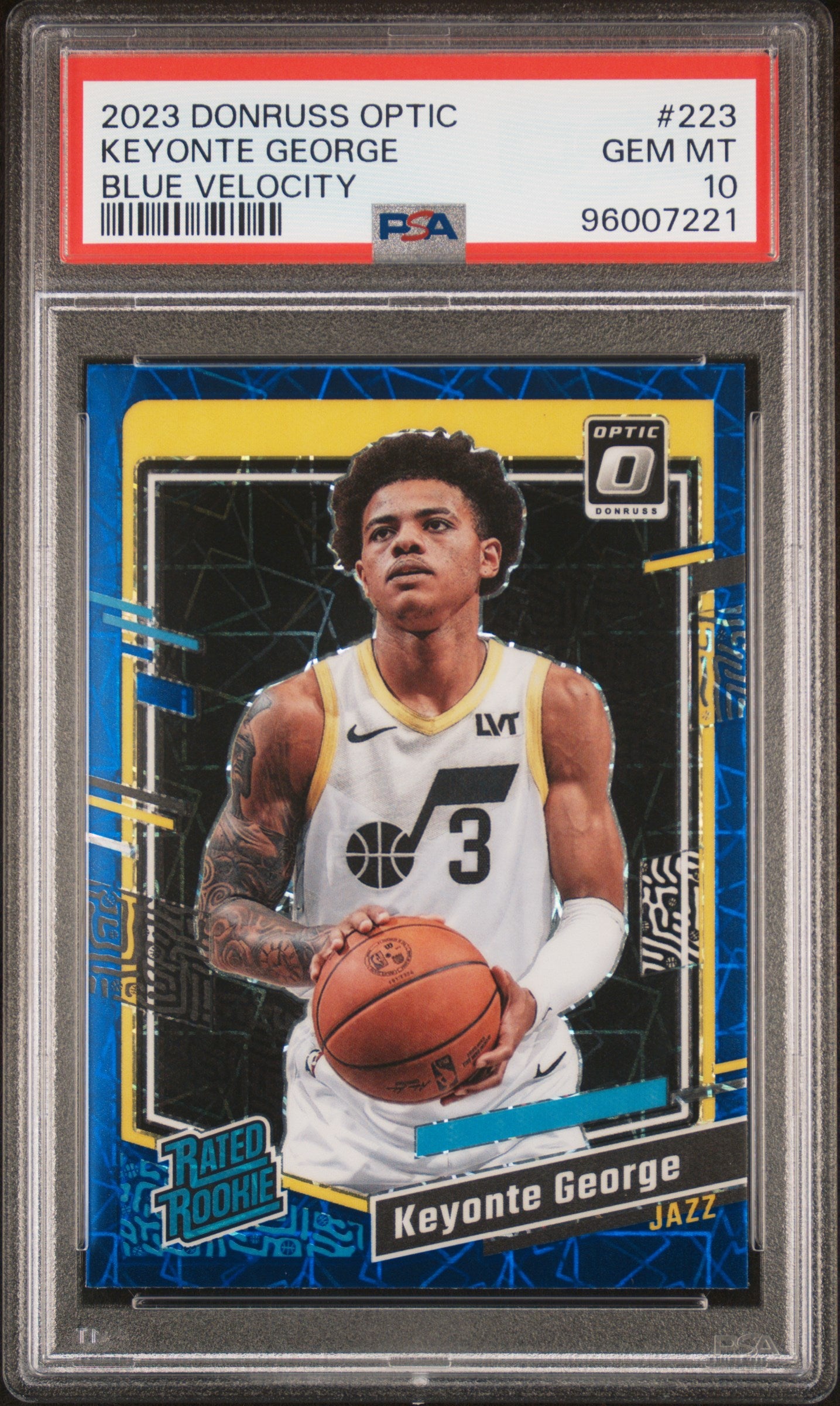 2023 Panini Donruss Optic Keyonte George #223 Blue Velocity PSA 10