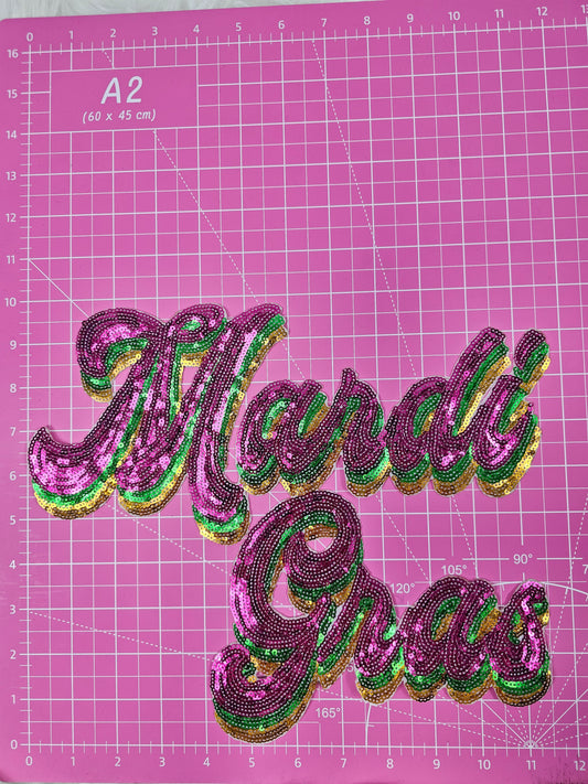 Iron-On Mardi Gras Chenille Patch - PATCH ONLY!!! – Bella's Beautiful Bows