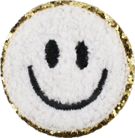 Checkered Smile Face Iron On Patch – Scratch Decor