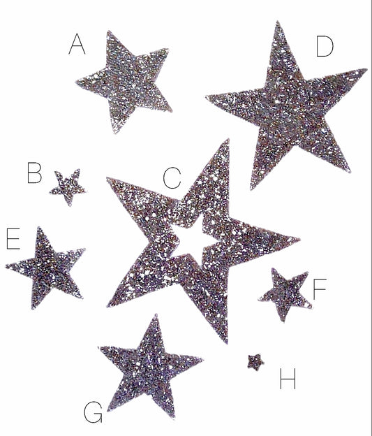 SEWACC 20 Pcs Bling Star Sticker Star Sew on Patches Star Patches Sticker  Sewing Rhinestone Patches Rhinestone Star Window Rhinestone Appliques Black