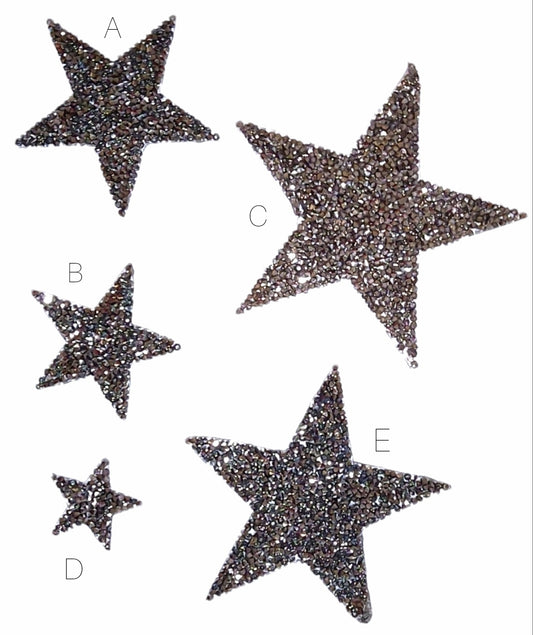 Beufee Iron On Patches Star Rhinestone Patches Iron On Patches Shoulder  Straps Tassel Patches Stars Cute Patches for Clothes (Black)