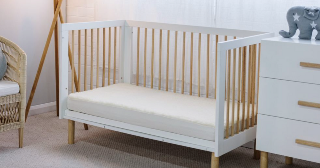 BabyRest Torquay cot exposed to showcase the DuoCore mattress
