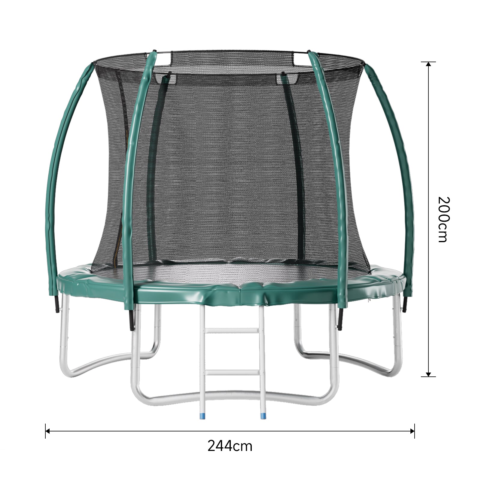 6~14 Ft Dia. Outdoor Kids Trampoline with Safety Net and Ladder