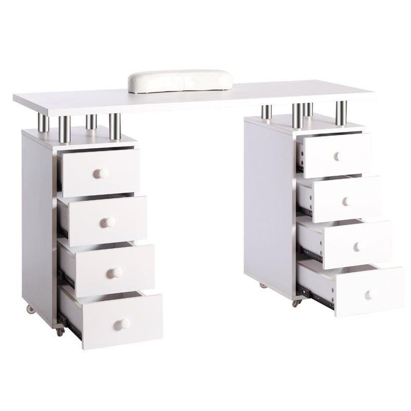 Image of Nail Beauty Table Manicure Station with 8 Drawers and Wheels