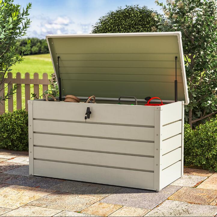 350L Metal Lockable Garden Storage Box Patio Waterproof Box from HAO Direct