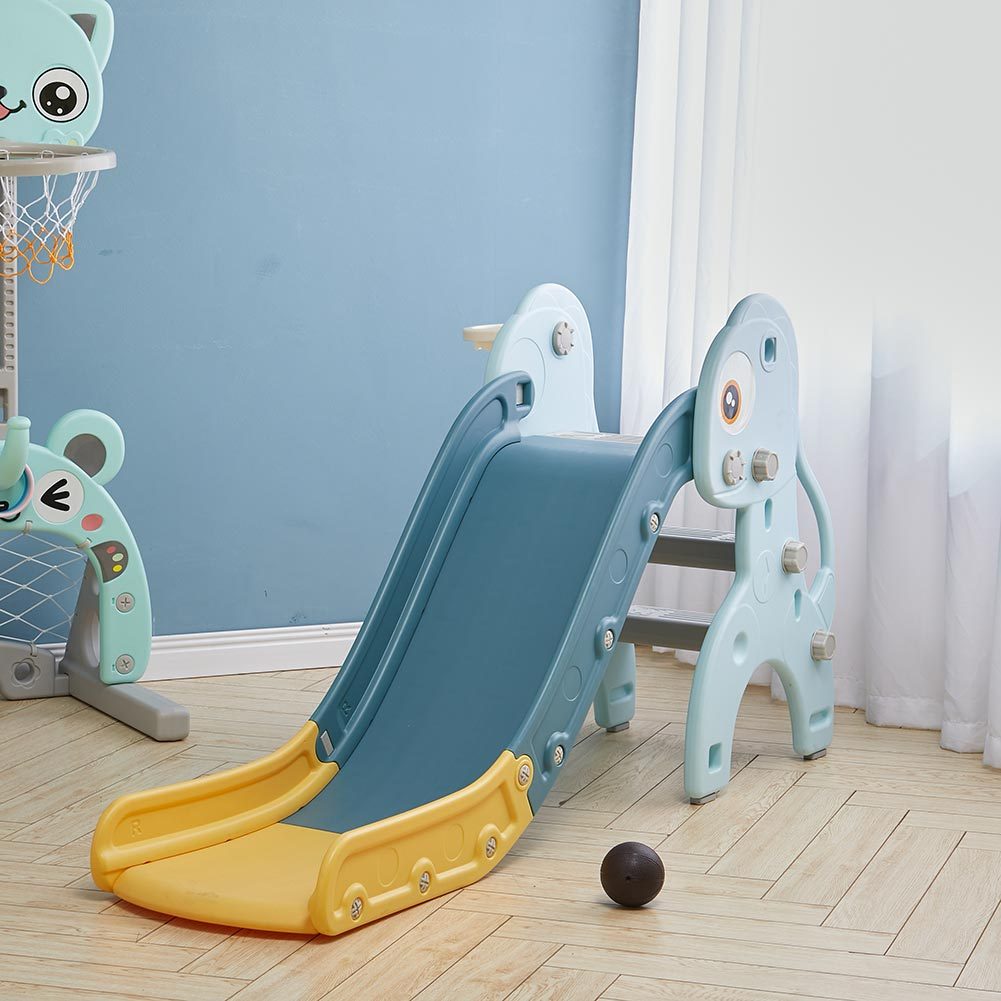 Image of Children's Slide with Basketball Hoop Indoor Outdoor