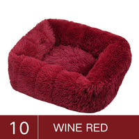 Machine Washable Faux Fur Dog and Cat Bed - Luxury Square Design in XS to XL Sizes