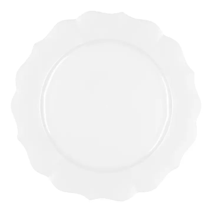 10.25" Pearl White Lotus Plastic Dinner Plates