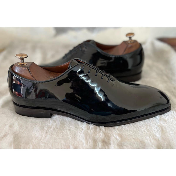 Black patent leather shoes