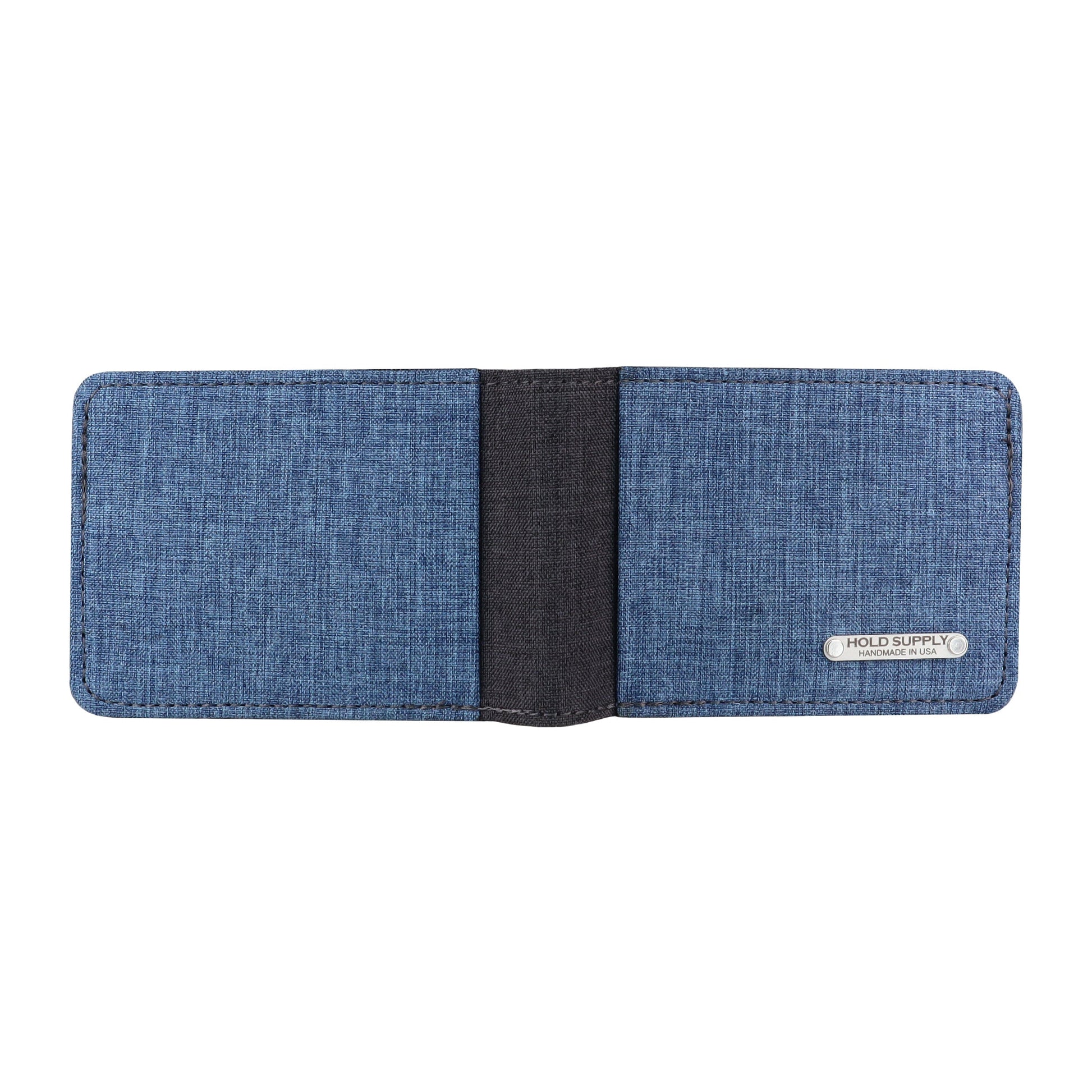 Blue and Gray Fabric Bifold Wallet