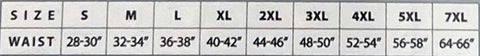 Pro Club Sizing Chart - Waist in Inches