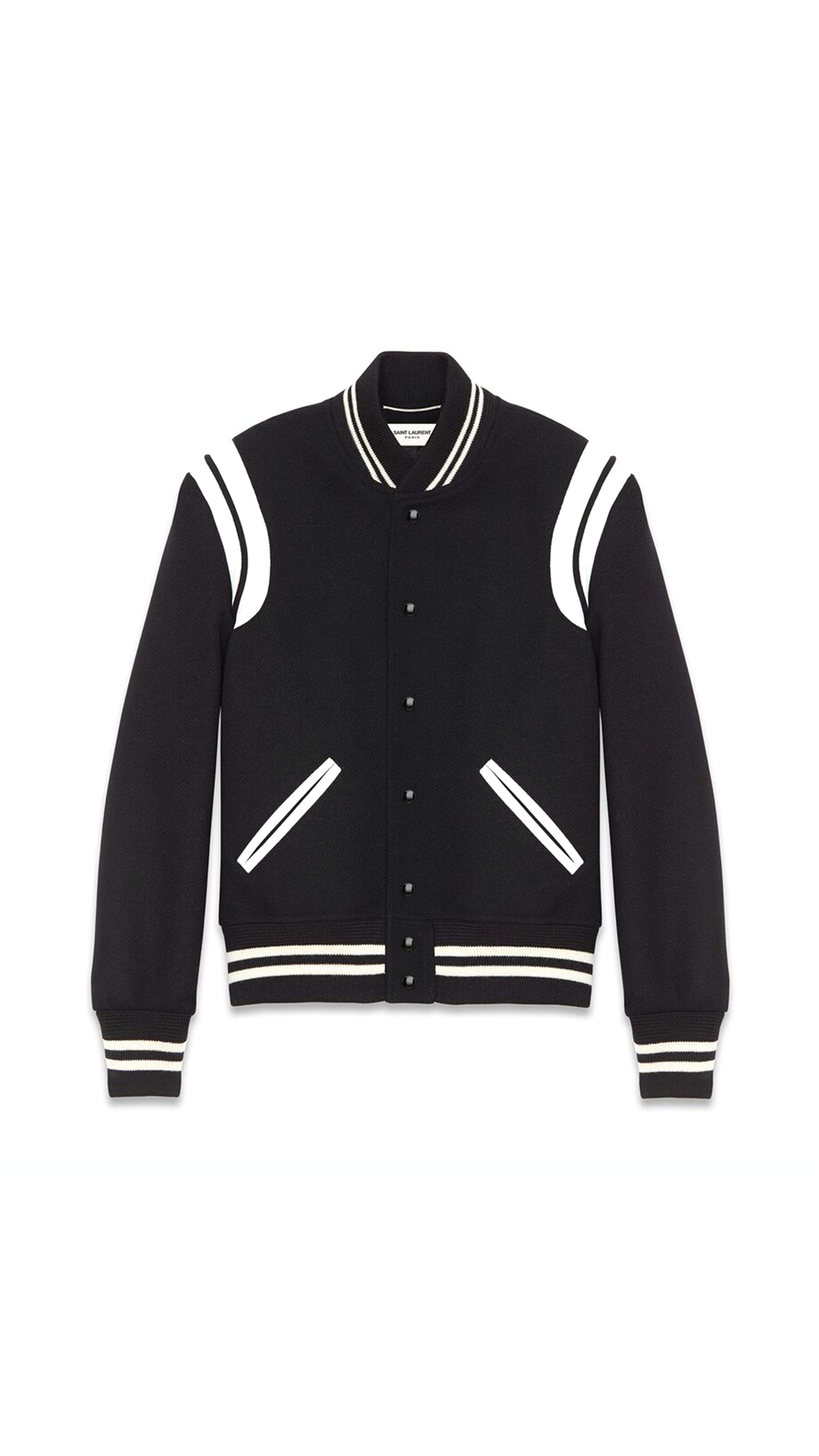Saint Laurent Teddy Jacket in Wool - Black