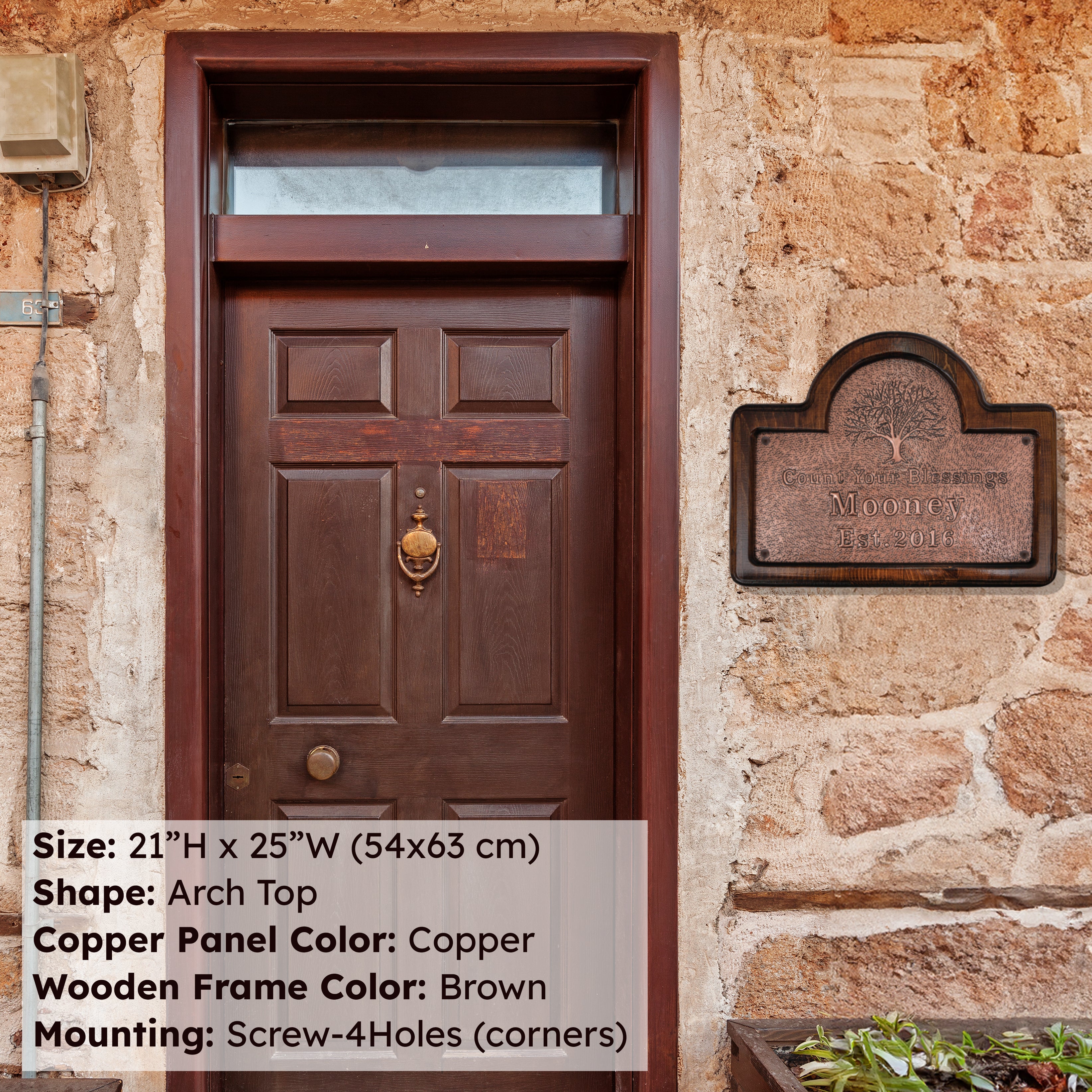 Custom House and Family Name Sign (Count Your Blessings)