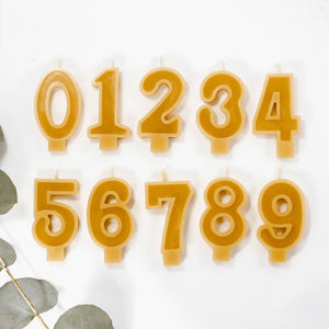 Handmade Beeswax Number Candles by Goldrick - Min'na