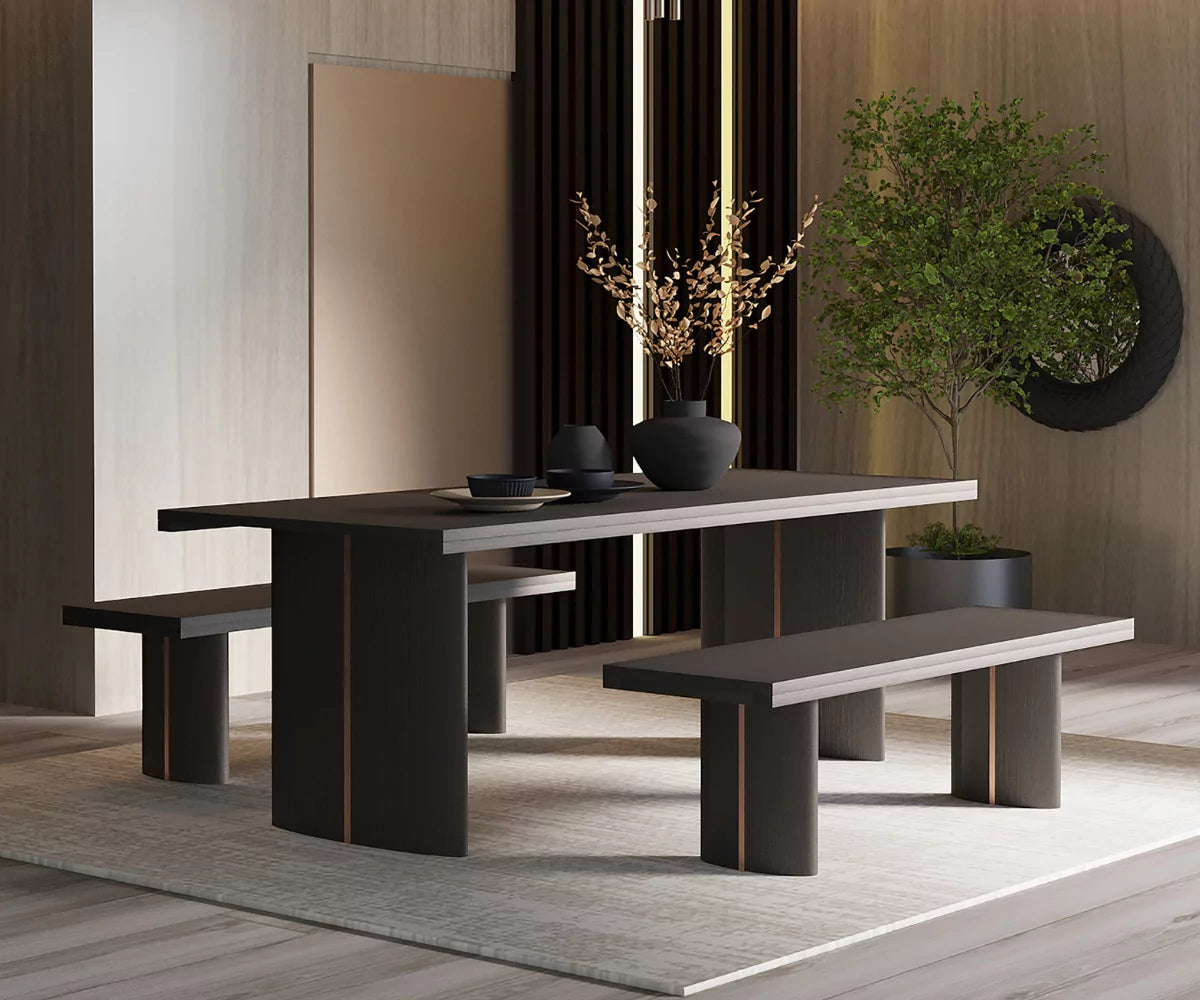Tarkon Solid Wood Large 8 Seater Dining Table with Bench Set