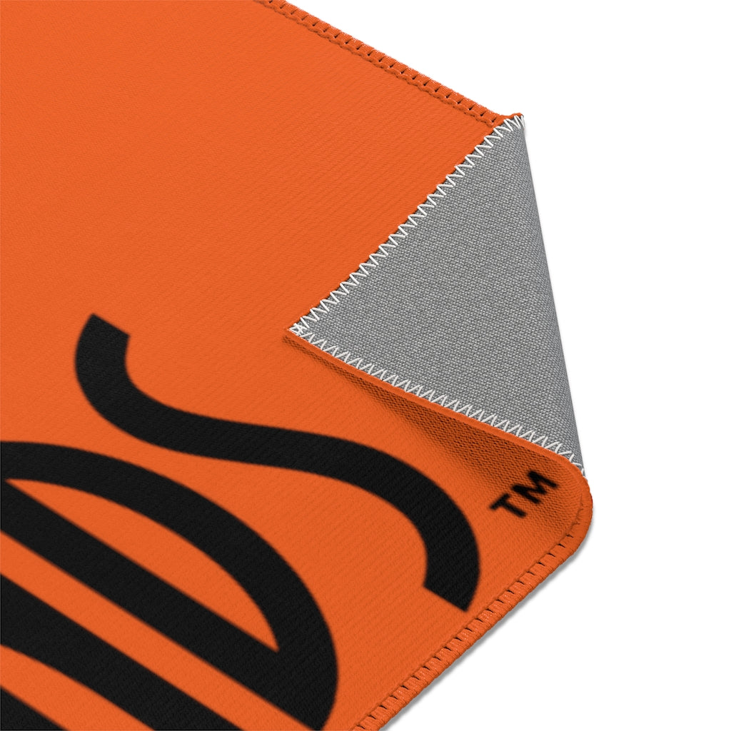 CombinedMinds Area Rugs - Black Logo Orange