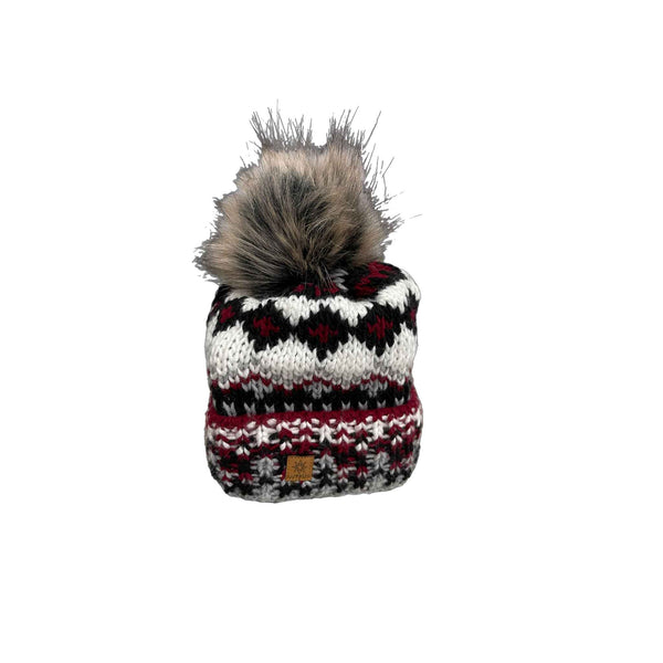 Woolk Beanies With Fluffy Poms