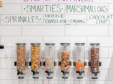 Cereal and topper dispenser for our snack café in Edmonton