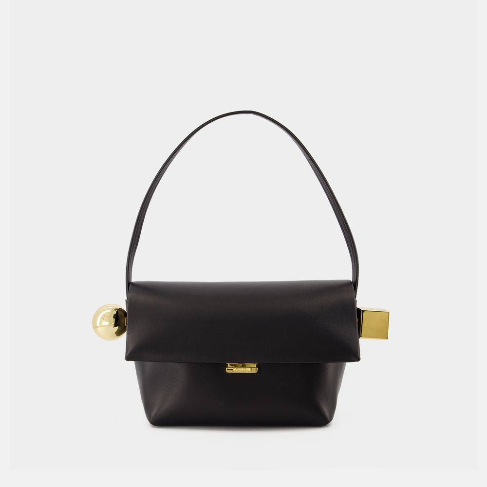 Jacquemus 'le Rond Carre' Black Shoulder Bag With Shoulder Strap In Black