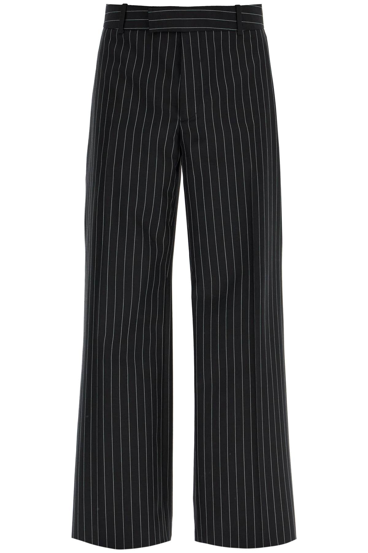 Alexander Mcqueen Mcqueen Wool & Mohair Pinstripe Pants In Black