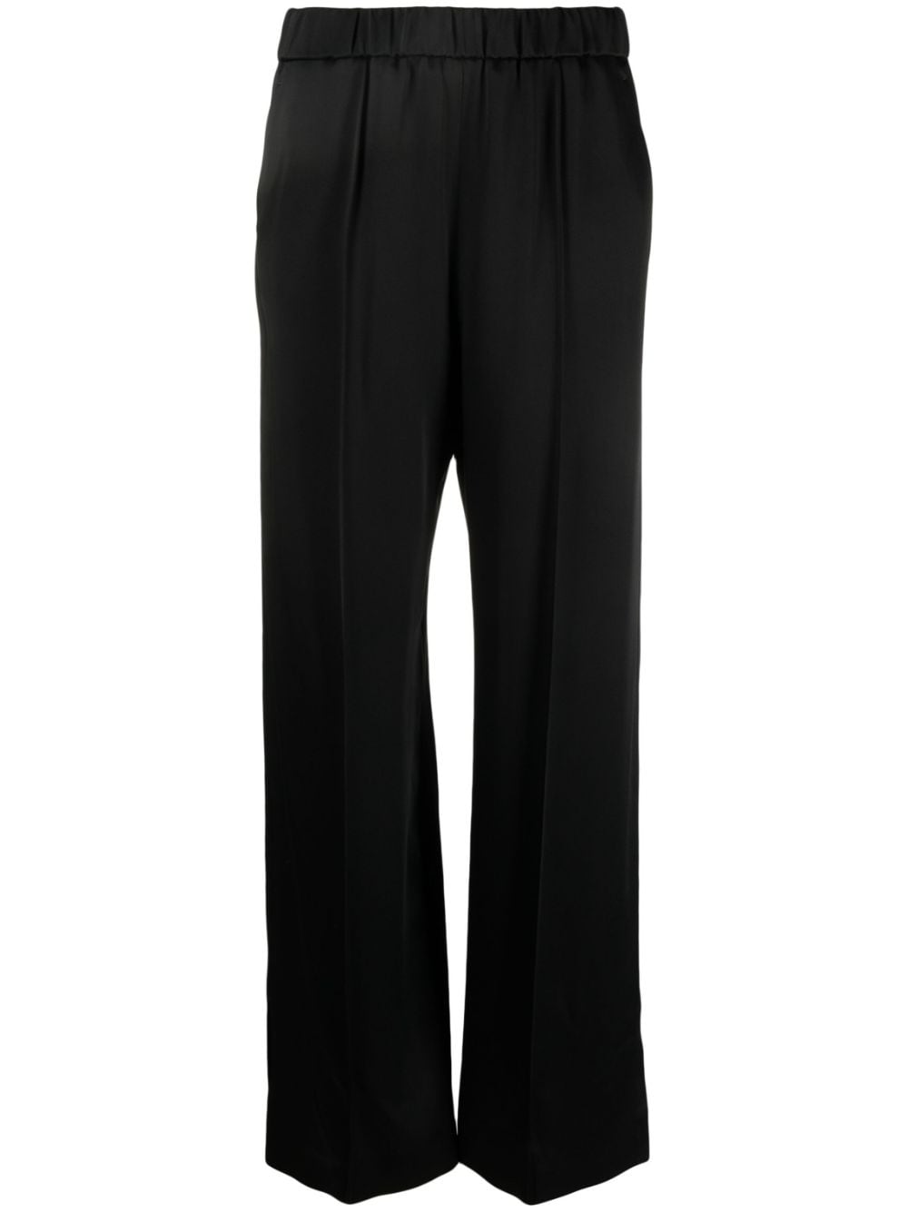 image of SATIN-FINISH WIDE-LEG TROUSERS