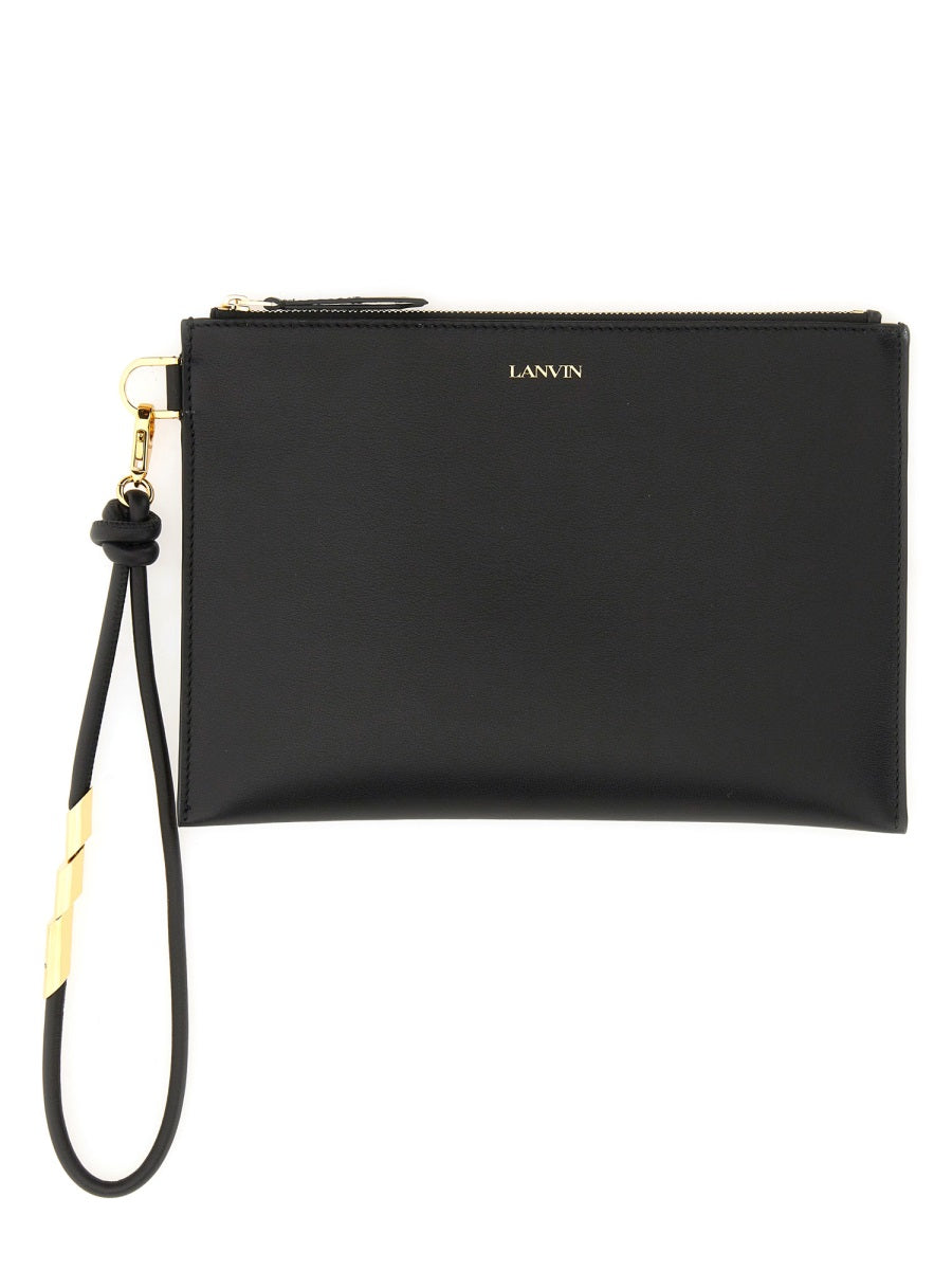 Lanvin Leather Clutch Bag In Black