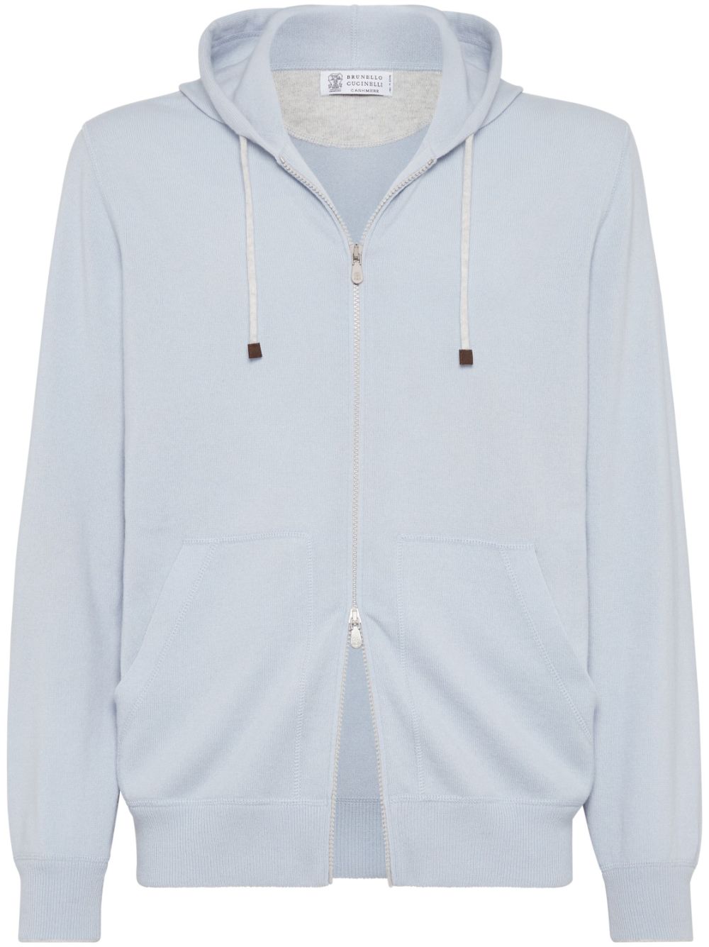 Brunello Cucinelli Men's Cashmere Hoodie In Clear Blue