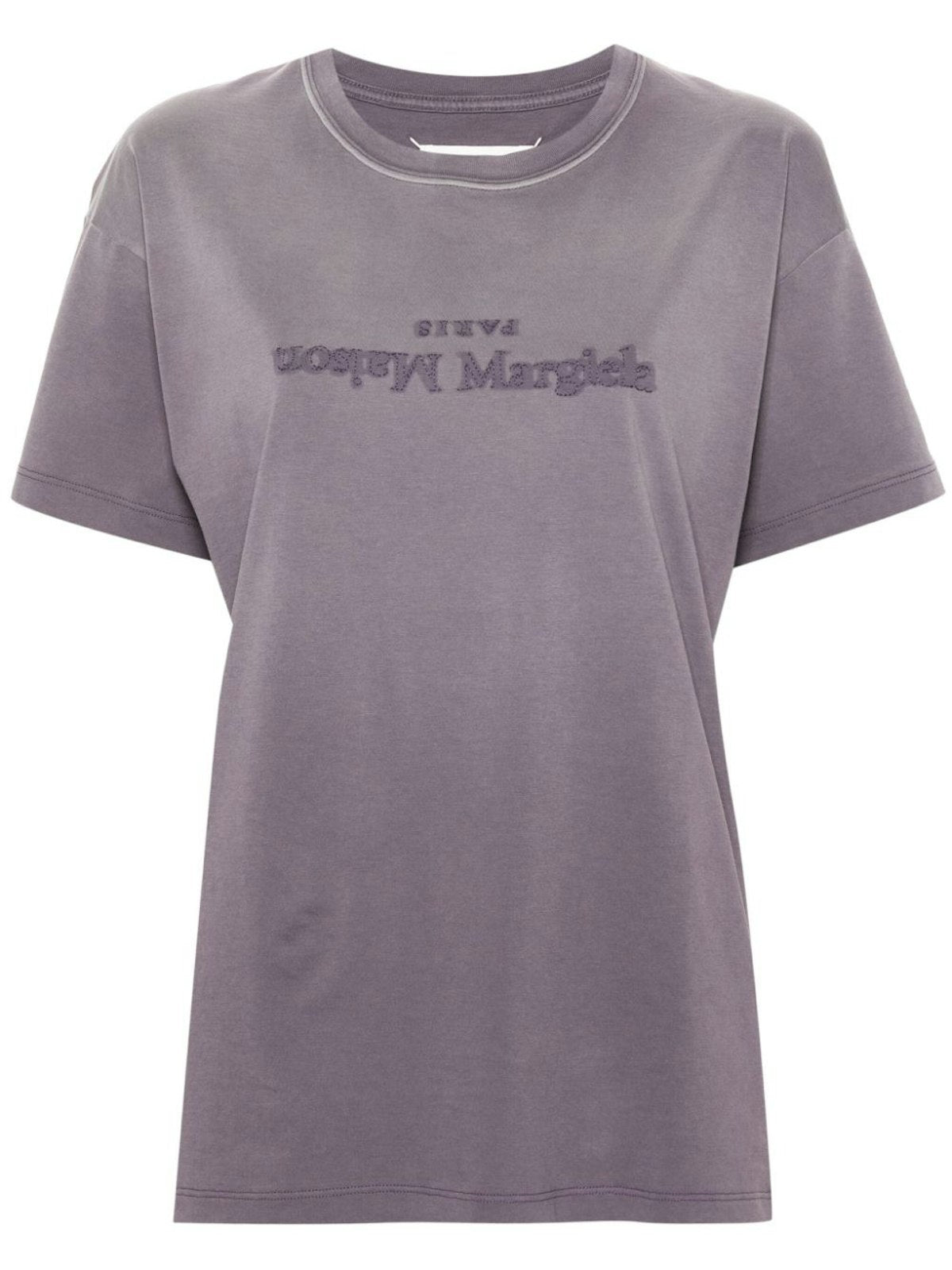 Shop Maison Margiela Women's Logo Cotton T-shirt In Purple