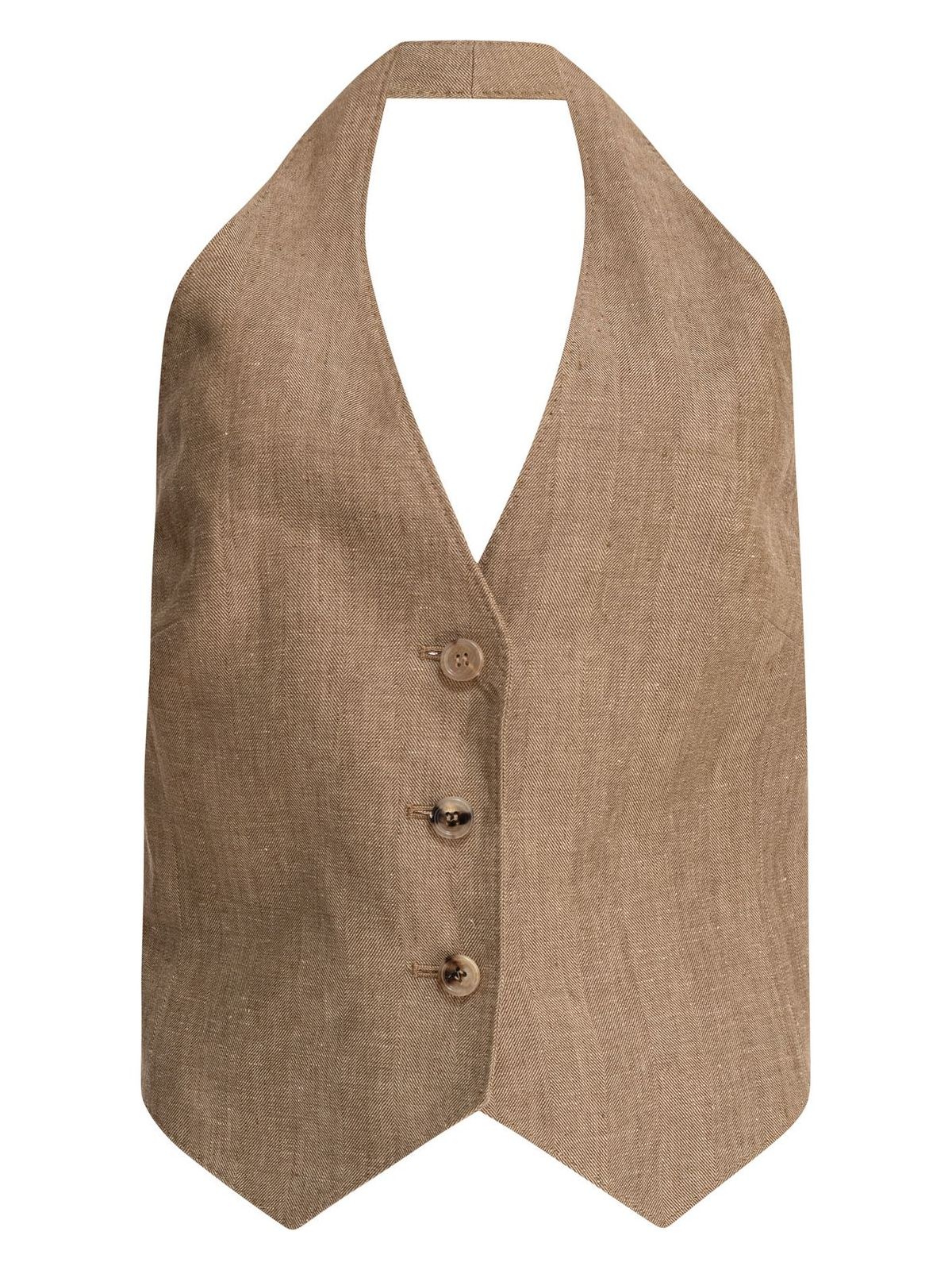 Max Mara Knitwear With Button Detailing And Halterneck