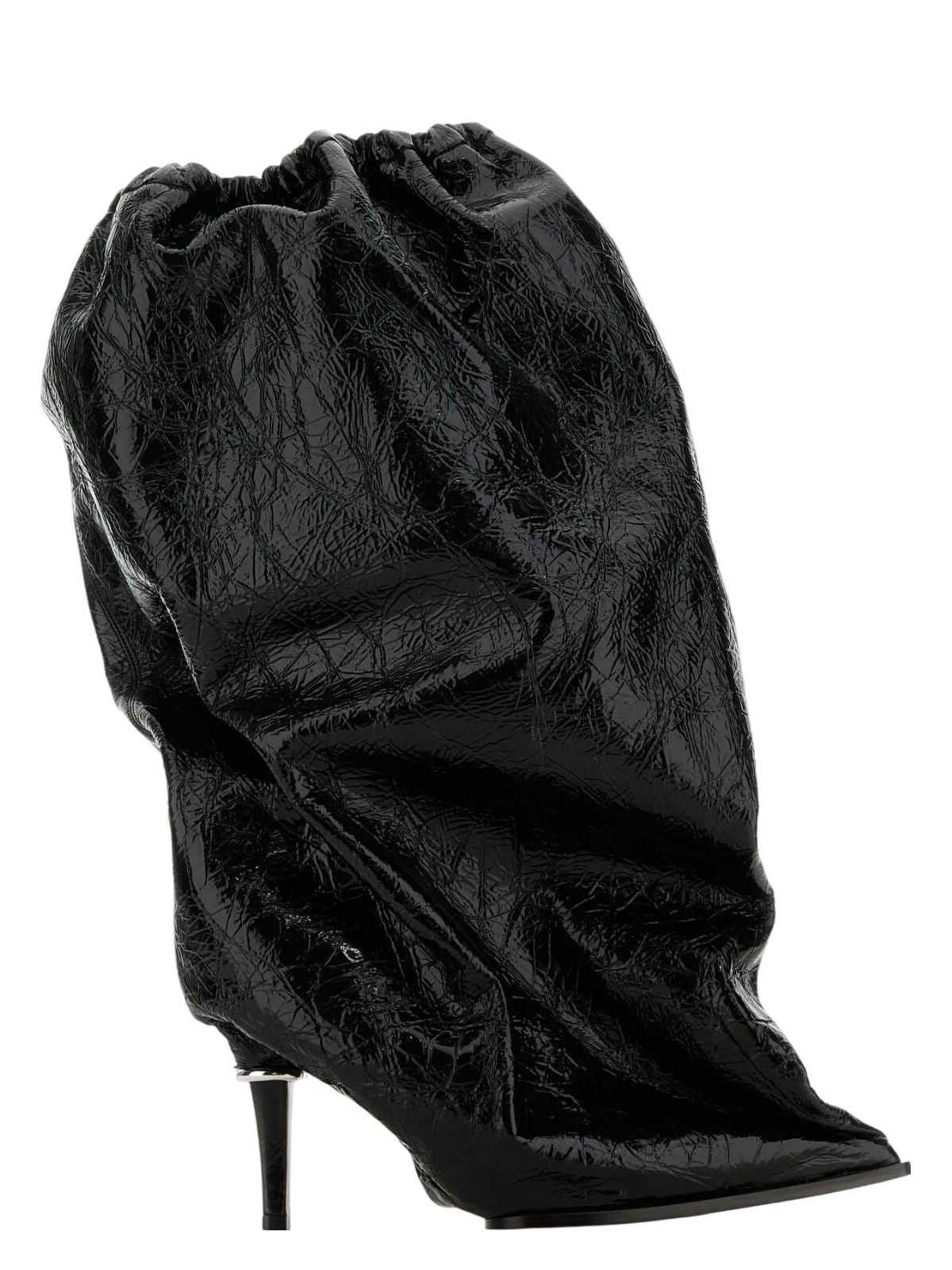 Alexander Mcqueen Elegant Black Leather Ankle Boots With 10.5 Cm Heel