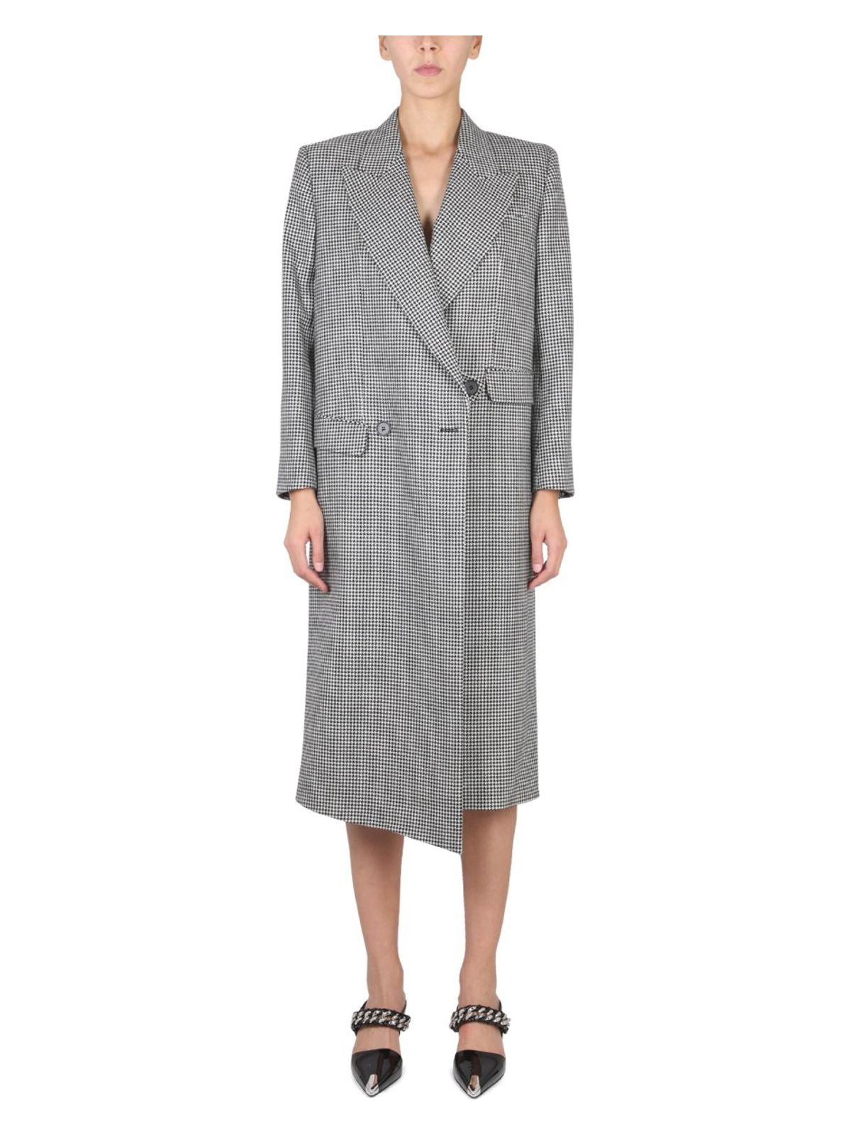 Alexander Mcqueen Tailored Houndstooth Double-breasted Coat In Multicolour