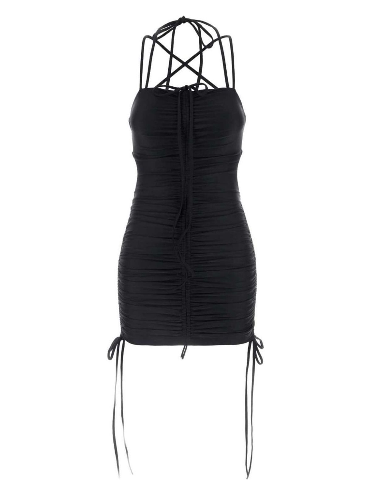 Balenciaga Women Black Stretch Nylon Mini Dress