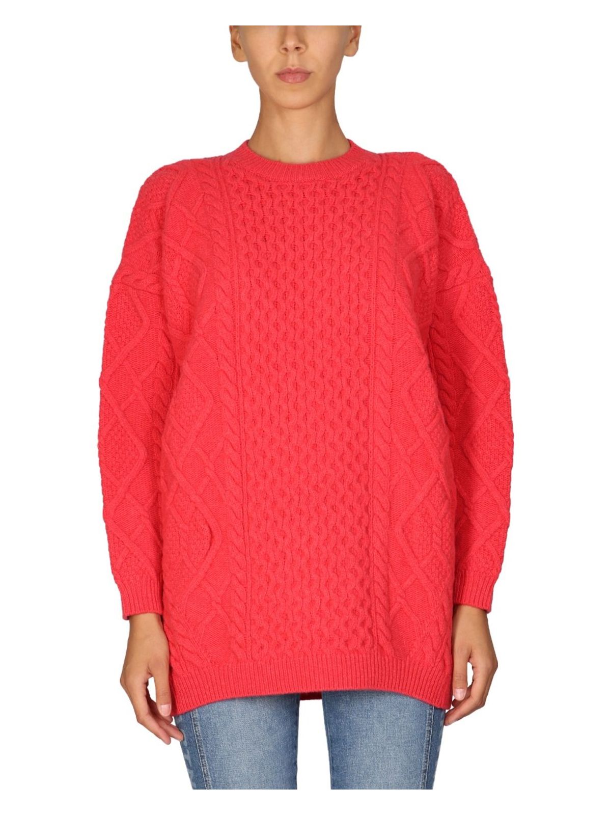Stella Mccartney Two-tone Alpaca Blend Turtleneck Sweater In Red