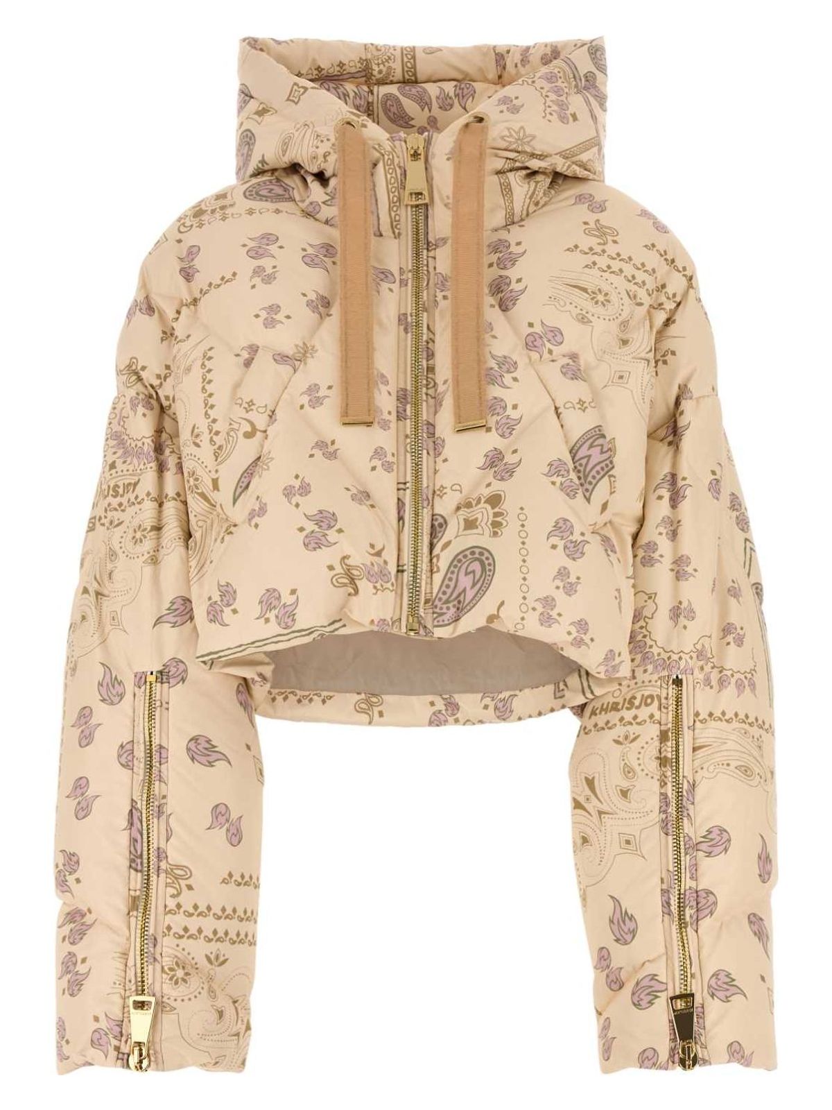 Khrisjoy All-over Print Cropped Hooded Down Jacket