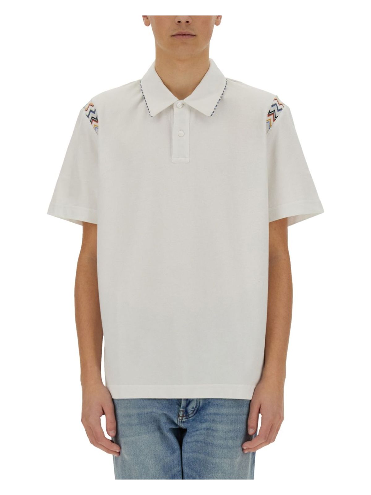 image of POLO SHIRT WITH ZIG ZAG EMBROIDERY