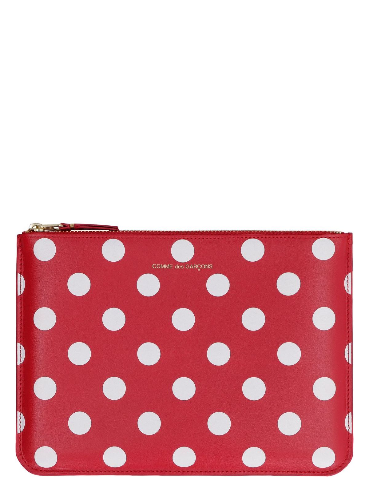 image of 'POLKA DOT LEATHER POUCH BAG