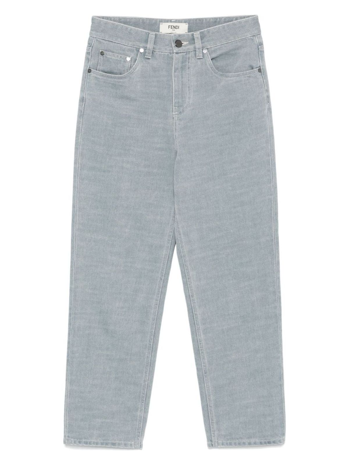 Fendi Women Denim Cotton Cropped Jeans