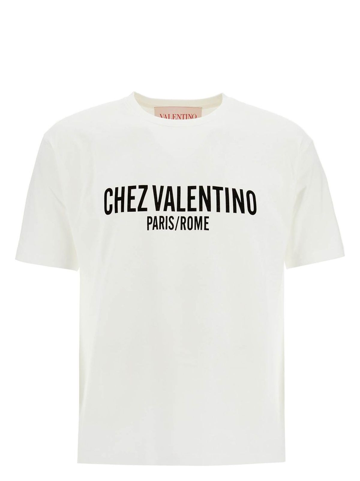 Valentino Cotton Crew Neck T-shirt With Graphic Print In White