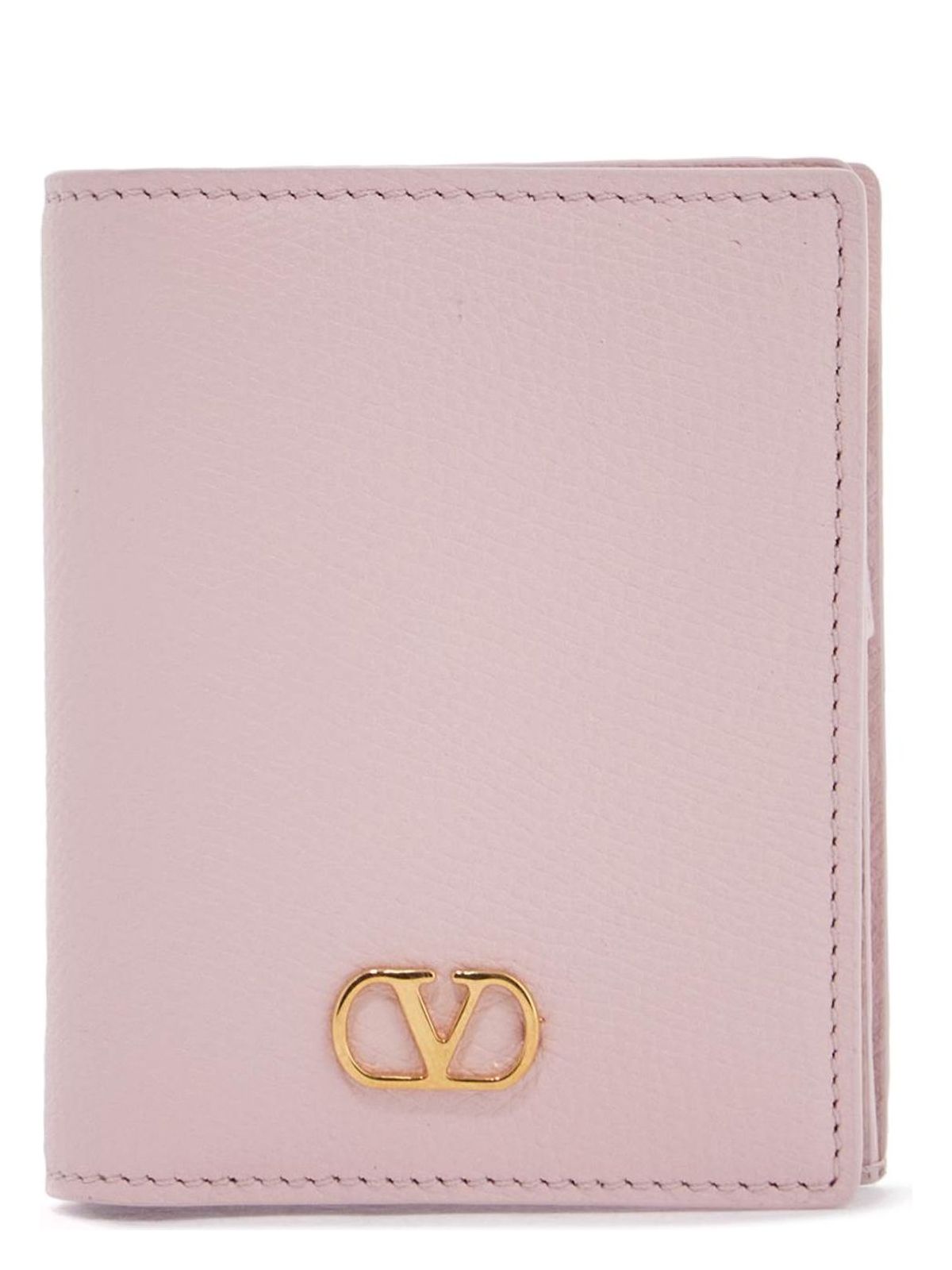image of PORTAFOGLIO COMPATTO IN PELLE ROSA QUARZO CON ZIP