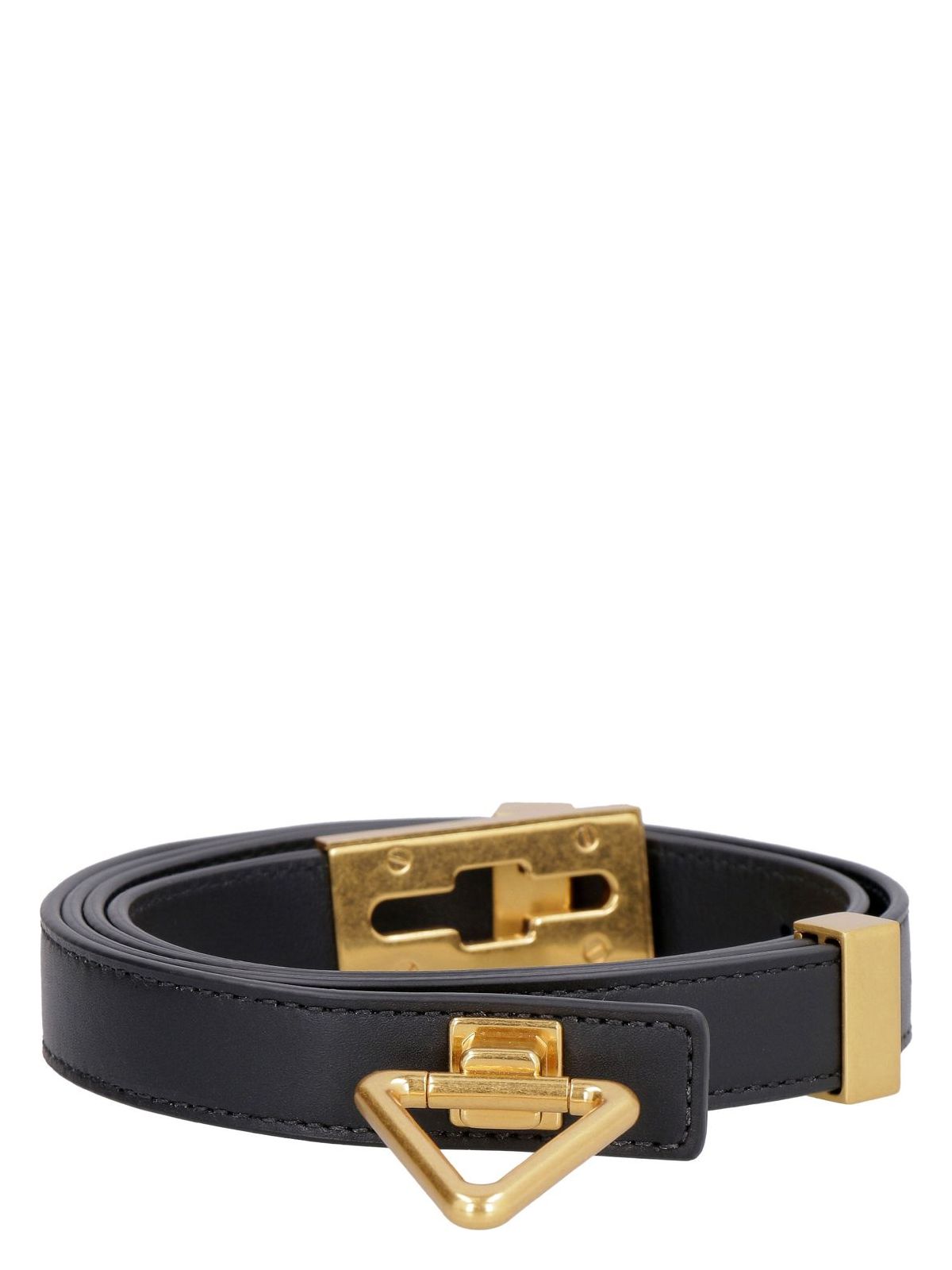 Bottega Veneta Triangle Buckle Belt In Black
