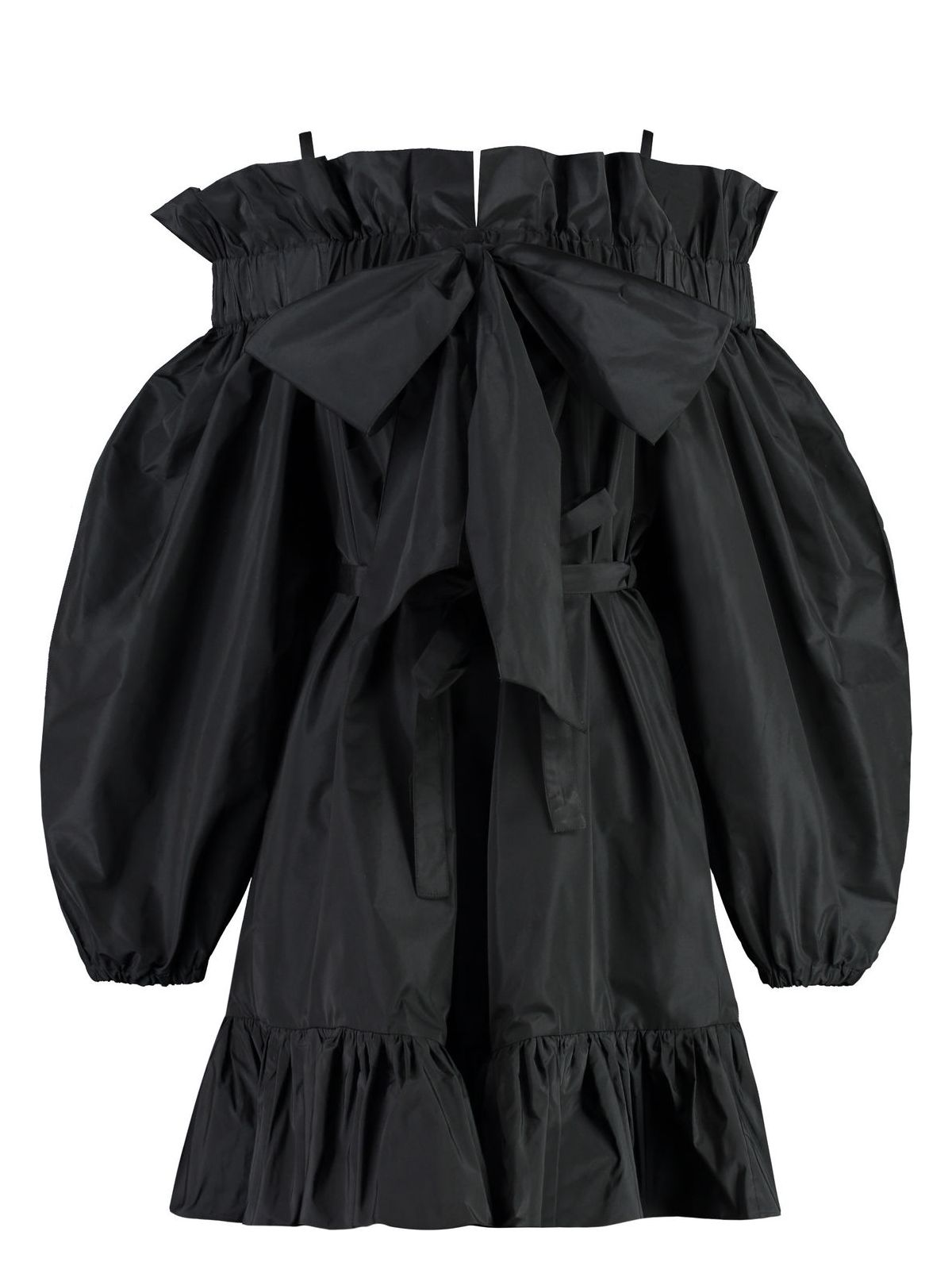 Patou Bow-detail Ruffled Faille Minidress