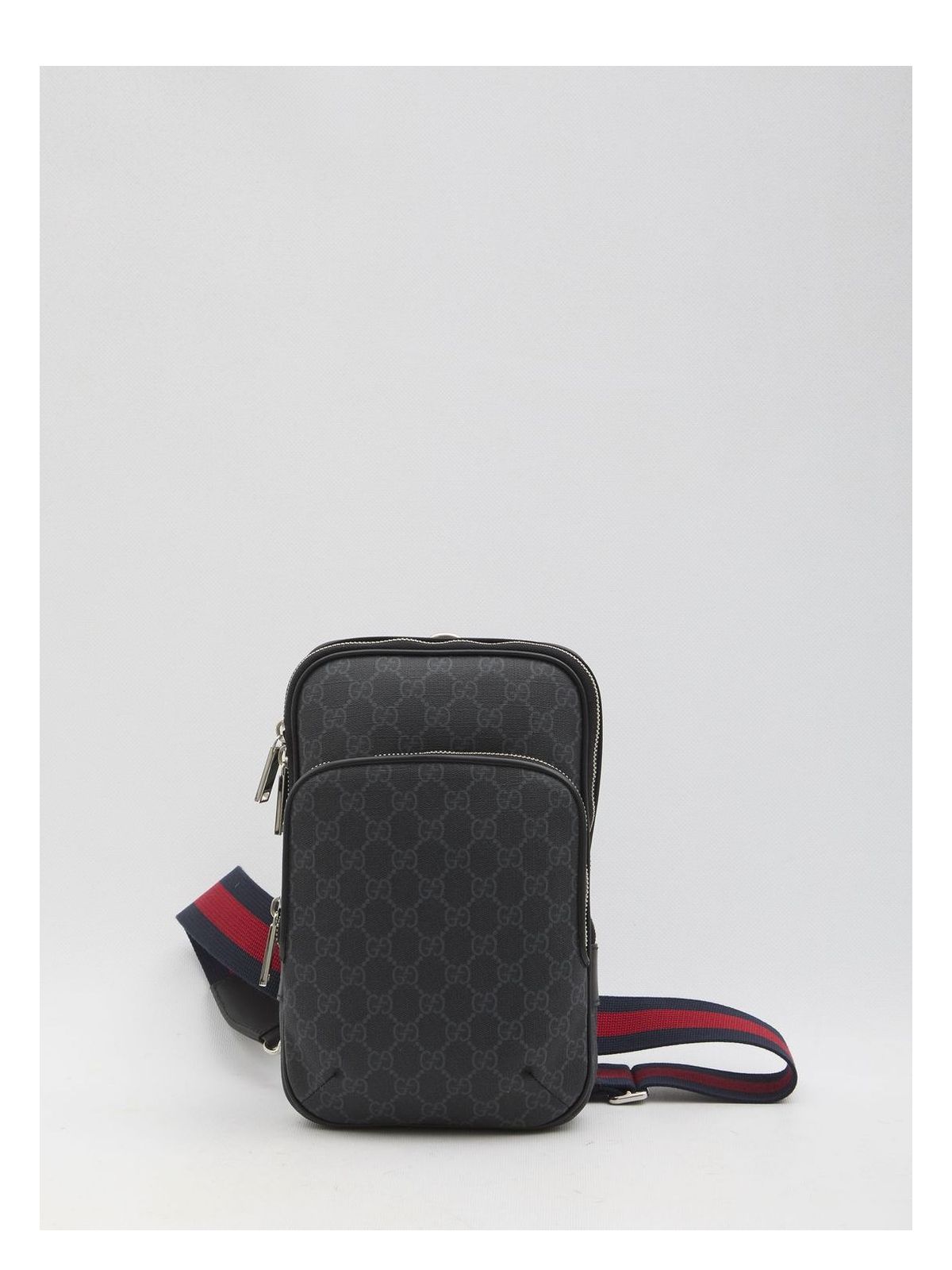 Gucci Gg Supreme Leather Crossbody Bag In Black