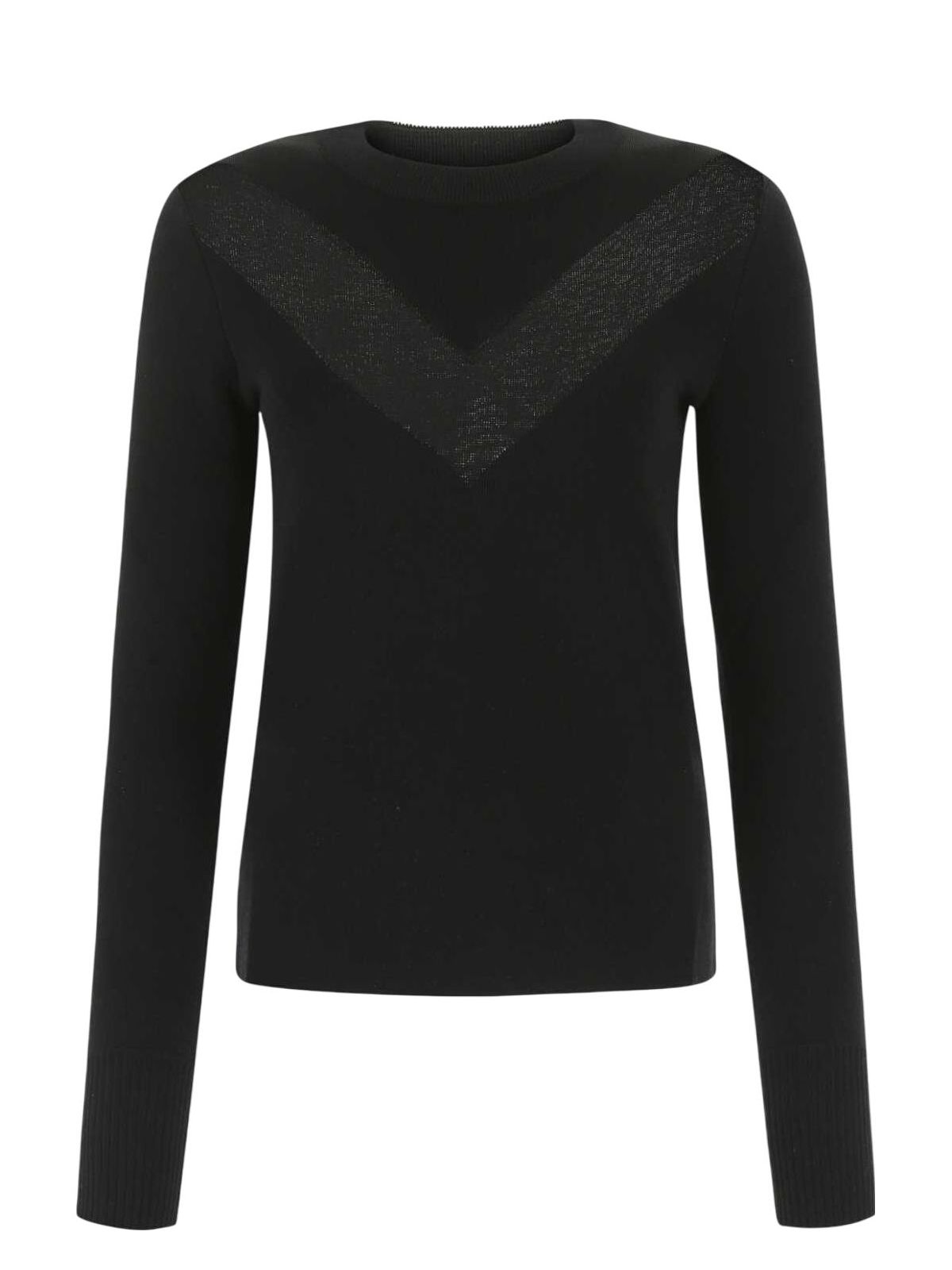 Alexander Mcqueen Black Stretch Wool Blend Sweater