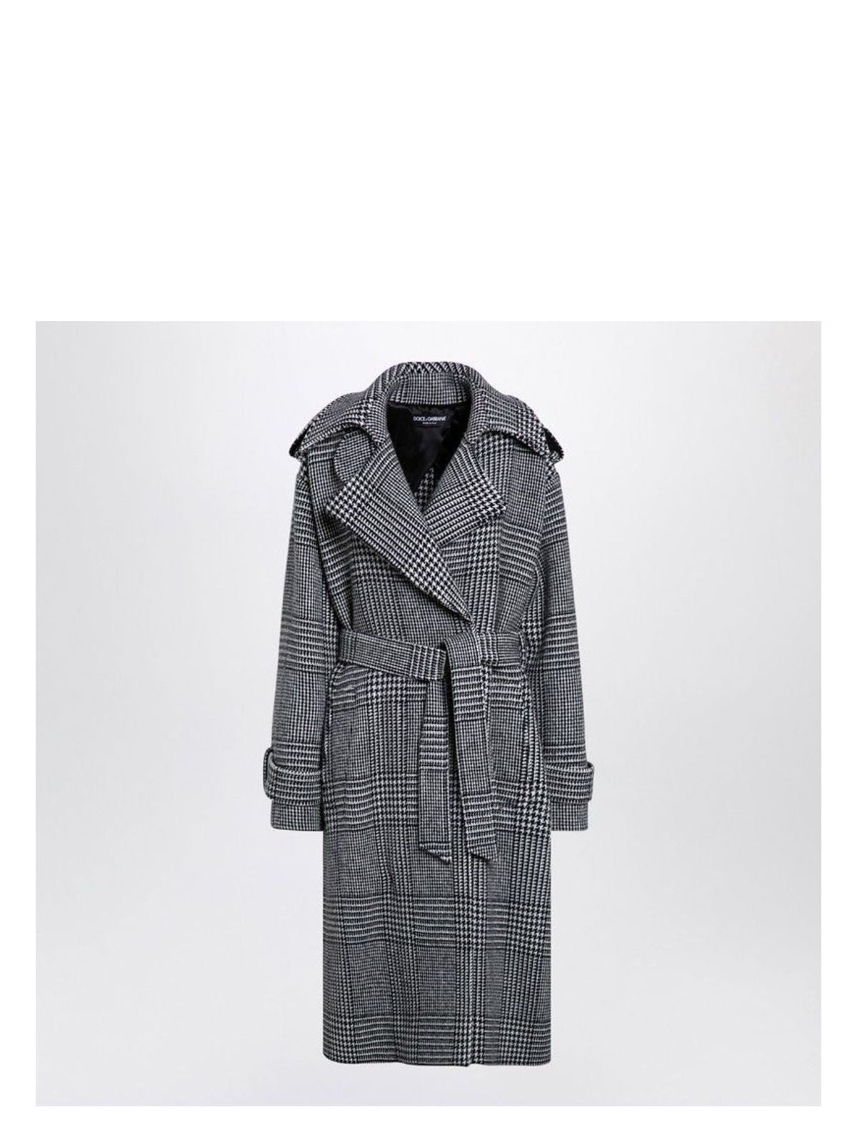 Dolce & Gabbana Women's Houndstooth Wool Checked Coat